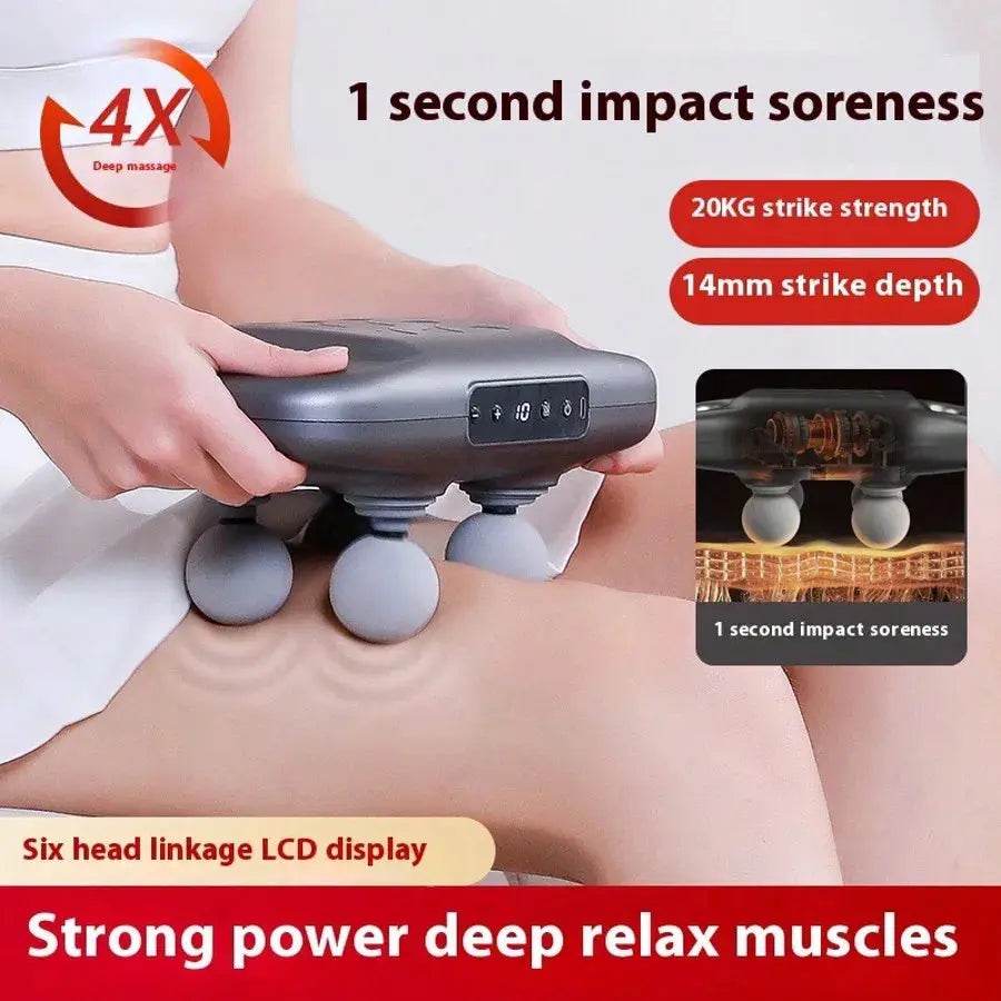 Professional Four-Head Fascia Massage Gun – Deep Tissue Relief - Fit2Great