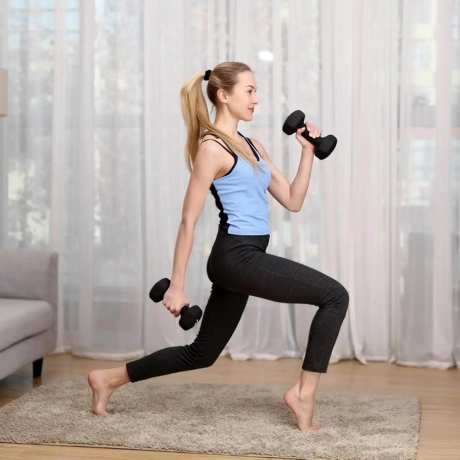 Short Dumbbells Set of 2 – 2x5kg Cast Iron with Non-Slip Grip - Fit2Great
