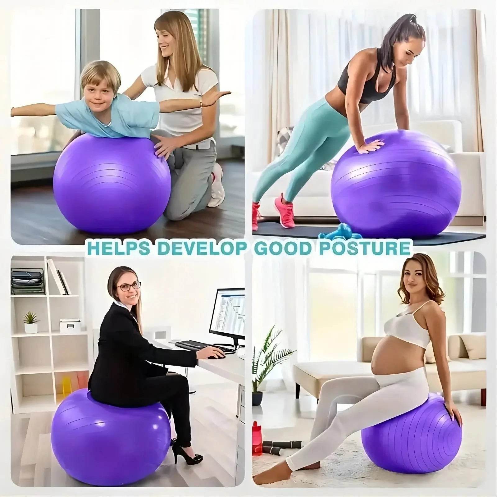 Thickened PVC Fitness Yoga Ball – Durable & Explosion-Proof - Fit2Great